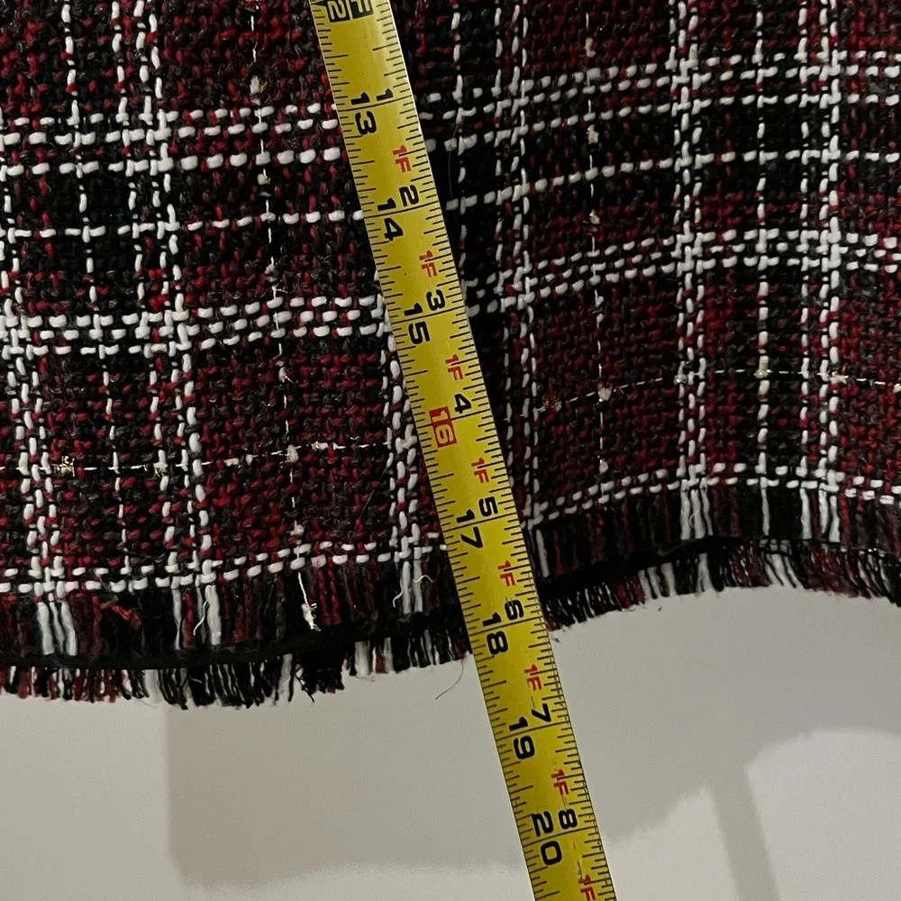 sanctuary black and red plaid mini skirt size xl